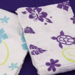 Hawaiian (Purple & Teal) 2 pack, organic muslin swaddle blankets